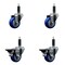 Service Caster 3'' Blue Poly Wheel Swivel 1'' Expanding Stem Caster Set 2 Brakes, 4PK SCC-EX20S314-PPUB-BLUE-2-PLB-2-1 - alternate 1